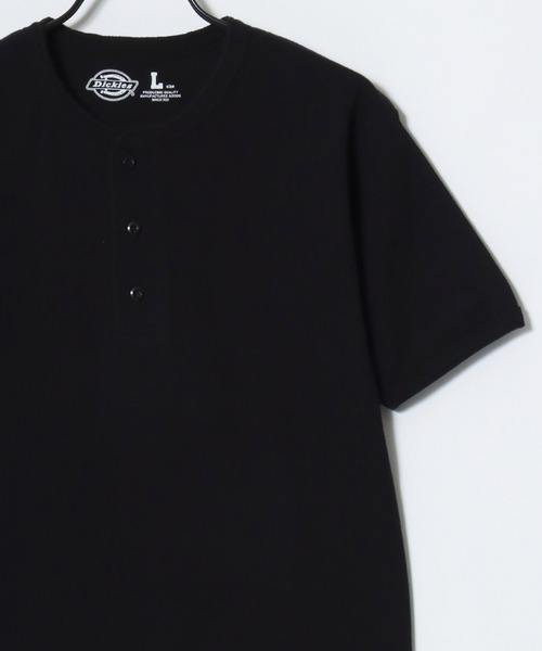 Dickies(ディッキーズ)の「Dickies/ディッキーズ タイトフィット デイリー テレコリブ 無地 ロゴ ワンポイント刺繍 ヘンリーネック 半袖Tシャツ/レディース メンズ(Tシャツ/カットソー・メンズ・ネイビー/ホワイト/グレー/ブラック・M/L/XL)」の6枚目の写真