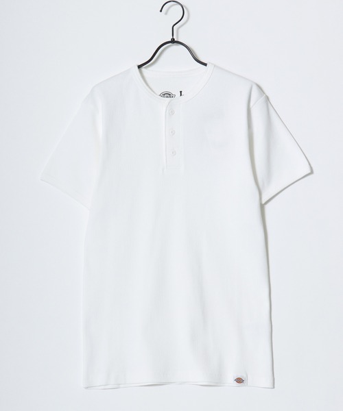 Dickies(ディッキーズ)の「Dickies/ディッキーズ タイトフィット デイリー テレコリブ 無地 ロゴ ワンポイント刺繍 ヘンリーネック 半袖Tシャツ/レディース メンズ(Tシャツ/カットソー・メンズ・ネイビー/ホワイト/グレー/ブラック・M/L/XL)」の9枚目の写真