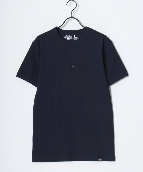 Dickies(ディッキーズ)の「Dickies/ディッキーズ タイトフィット デイリー テレコリブ 無地 ロゴ ワンポイント刺繍 ヘンリーネック 半袖Tシャツ/レディース メンズ(Tシャツ/カットソー・メンズ・ネイビー/ホワイト/グレー/ブラック・M/L/XL)」の12枚目の写真