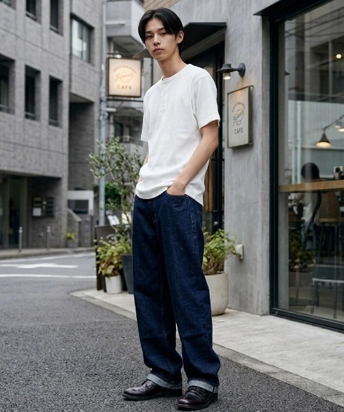 Dickies(ディッキーズ)の「Dickies/ディッキーズ タイトフィット デイリー テレコリブ 無地 ロゴ ワンポイント刺繍 ヘンリーネック 半袖Tシャツ/レディース メンズ(Tシャツ/カットソー・メンズ・ネイビー/ホワイト/グレー/ブラック・M/L/XL)」の20枚目の写真