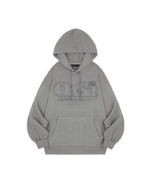 ODD STUDIO（オッドスタジオ）の「ODSD ピグメントダメージオーバーサイズフードパーカー - ライトグレー（パーカー）」