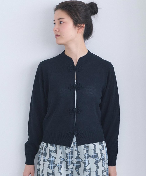 I am I in fact...（アイアムアイインファクト）の「COTTON NYLON 華釦 カーディガン（カーディガン/ボレロ・レディース・グリーン/ブラック/グレー・FREE）」の2枚目の写真