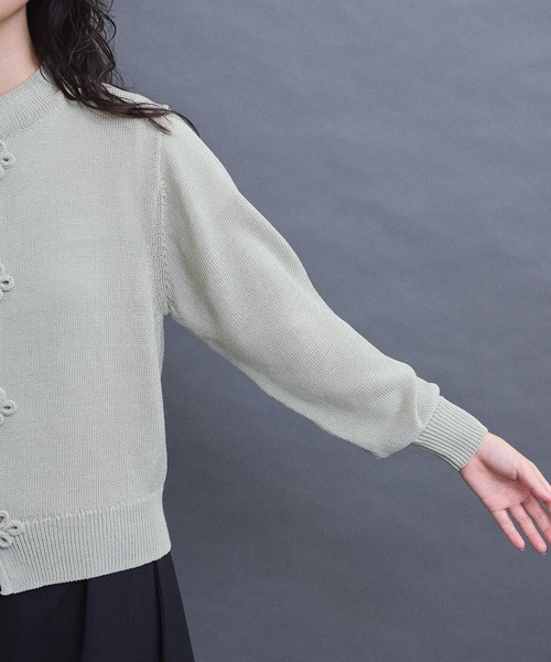 I am I in fact...（アイアムアイインファクト）の「COTTON NYLON 華釦 カーディガン（カーディガン/ボレロ・レディース・グリーン/ブラック/グレー・FREE）」の4枚目の写真