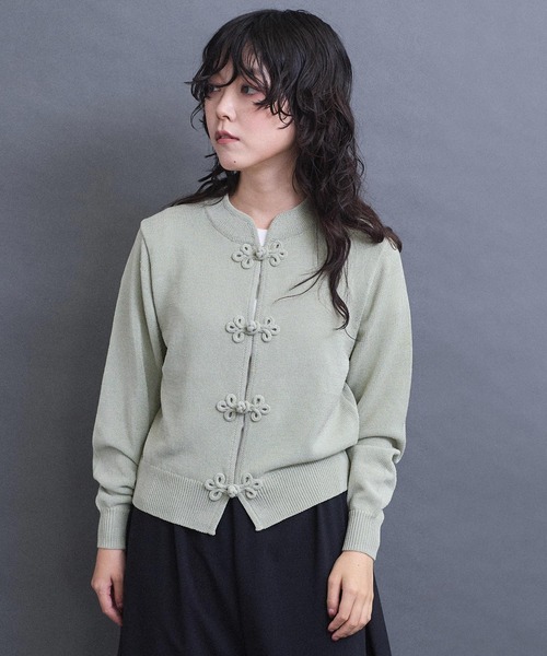 I am I in fact...（アイアムアイインファクト）の「COTTON NYLON 華釦 カーディガン（カーディガン/ボレロ・レディース・グリーン/ブラック/グレー・FREE）」の8枚目の写真