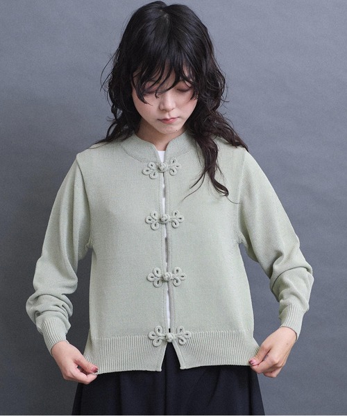 I am I in fact...（アイアムアイインファクト）の「COTTON NYLON 華釦 カーディガン（カーディガン/ボレロ・レディース・グリーン/ブラック/グレー・FREE）」の9枚目の写真