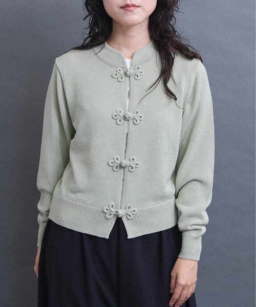 I am I in fact...（アイアムアイインファクト）の「COTTON NYLON 華釦 カーディガン（カーディガン/ボレロ・レディース・グリーン/ブラック/グレー・FREE）」の12枚目の写真