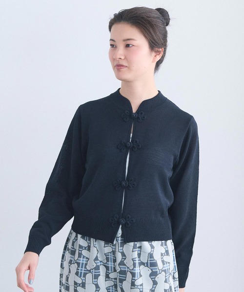 I am I in fact...（アイアムアイインファクト）の「COTTON NYLON 華釦 カーディガン（カーディガン/ボレロ・レディース・グリーン/ブラック/グレー・FREE）」の19枚目の写真