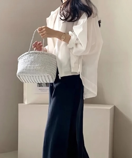 yuue' ( wear )(ユーイ)の「マウンテンパーカー ライトフーディージャケット/冷房対策 UVカットパーカー(マウンテンパーカー・レディース・ホワイト/ブラック・FREE)」の14枚目の写真