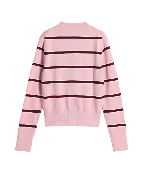 TOMMY HILFIGER（トミーヒルフィガー）の「コットンフルニードルクルーネックカーディガン（ニット/セーター・レディース・ピンク/ネイビー・XX-SMALL/X-SMALL/SMALL）」の8枚目の写真