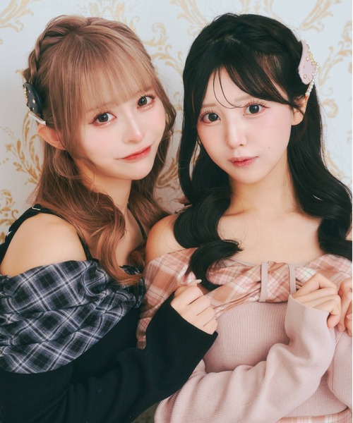 LAFARY(ラファリー)の「オフショルチェックニットトップス(Tシャツ/カットソー・レディース・ピンク/ブラック/ベージュ・FREE)」の18枚目の写真