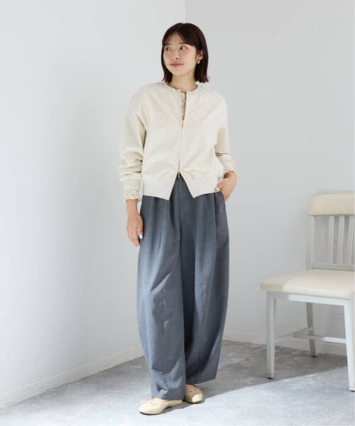 IENA（イエナ）の「《追加》ジップオープン2WAYスウェットプルオーバー（スウェット・レディース・アイボリー・FREE）」の5枚目の写真