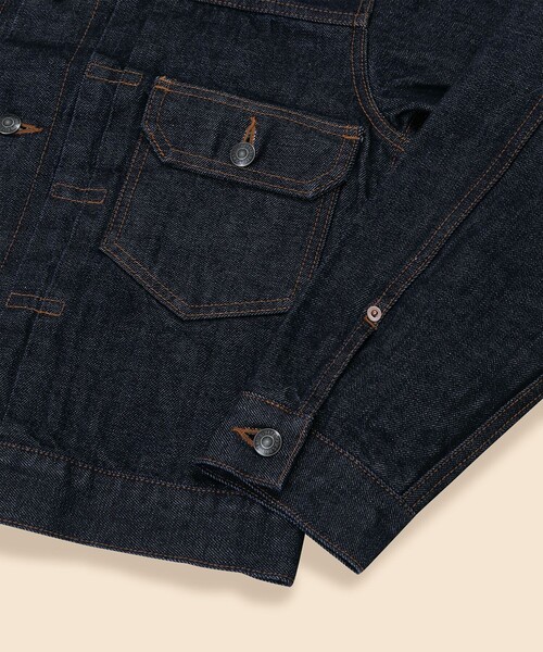 BROOKS BROTHERS(ブルックスブラザーズ)の「ワンウォッシュ セルビッジデニム トラッカージャケット(デニムジャケット・メンズ・ブルー・SMALL/MEDIUM/LARGE)」の4枚目の写真