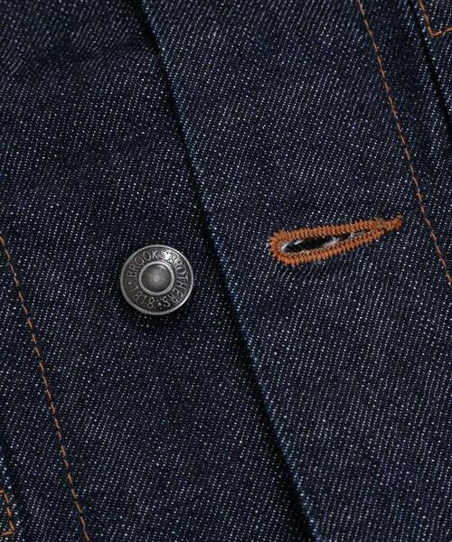 BROOKS BROTHERS(ブルックスブラザーズ)の「ワンウォッシュ セルビッジデニム トラッカージャケット(デニムジャケット・メンズ・ブルー・SMALL/MEDIUM/LARGE)」の6枚目の写真