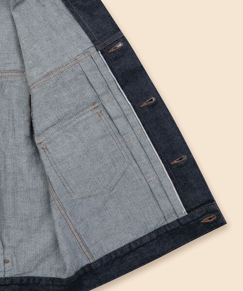 BROOKS BROTHERS(ブルックスブラザーズ)の「ワンウォッシュ セルビッジデニム トラッカージャケット(デニムジャケット・メンズ・ブルー・SMALL/MEDIUM/LARGE)」の8枚目の写真