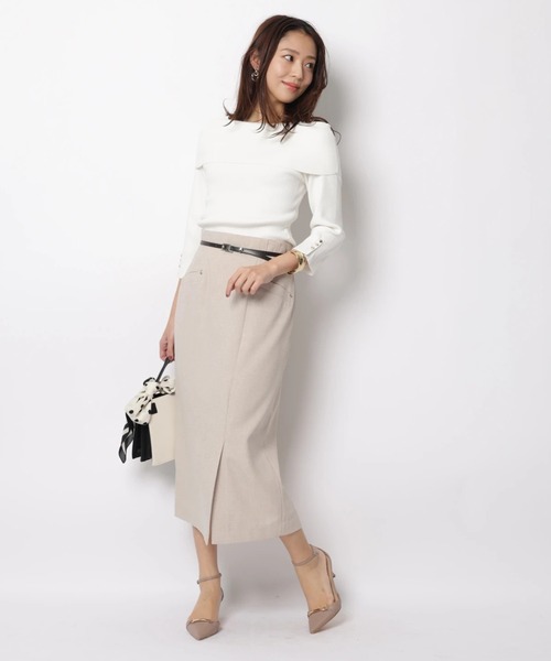 JUSGLITTY(ジャスグリッティー)の「7分袖ケープオフショルニット(ニット/セーター・レディース・ピンク/ベージュ系その他/ブルー系その他3/ネイビー/ホワイト・2)」の8枚目の写真