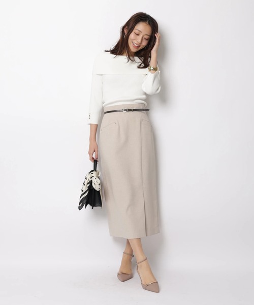 JUSGLITTY(ジャスグリッティー)の「7分袖ケープオフショルニット(ニット/セーター・レディース・ピンク/ベージュ系その他/ブルー系その他3/ネイビー/ホワイト・2)」の9枚目の写真