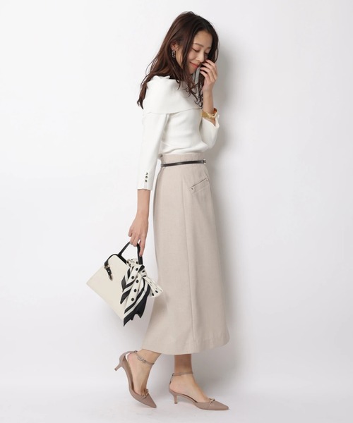 JUSGLITTY(ジャスグリッティー)の「7分袖ケープオフショルニット(ニット/セーター・レディース・ピンク/ベージュ系その他/ブルー系その他3/ネイビー/ホワイト・2)」の12枚目の写真