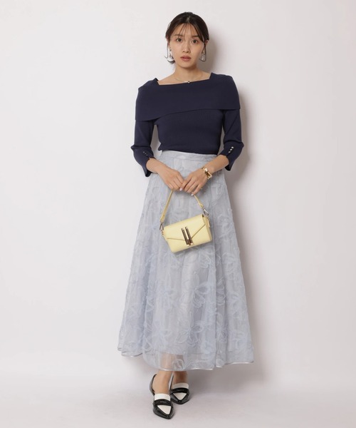 JUSGLITTY(ジャスグリッティー)の「7分袖ケープオフショルニット(ニット/セーター・レディース・ピンク/ベージュ系その他/ブルー系その他3/ネイビー/ホワイト・2)」の20枚目の写真