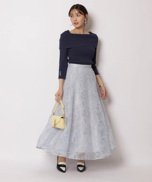 JUSGLITTY(ジャスグリッティー)の「7分袖ケープオフショルニット(ニット/セーター・レディース・ピンク/ベージュ系その他/ブルー系その他3/ネイビー/ホワイト・2)」の21枚目の写真