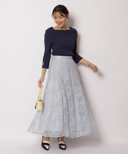 JUSGLITTY(ジャスグリッティー)の「7分袖ケープオフショルニット(ニット/セーター・レディース・ピンク/ベージュ系その他/ブルー系その他3/ネイビー/ホワイト・2)」の22枚目の写真