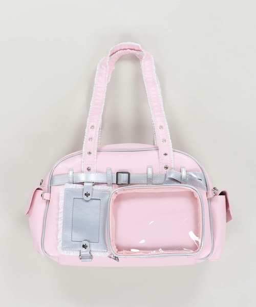 SPINNS（スピンズ）の「トレカやフォトが入る カードホルダー付き♪ 2WAY痛バッグ/クリアポケットショルダーバッグ/合皮/レース/ぬい活（ショルダーバッグ・レディース・ピンク・ONESIZE）」の8枚目の写真