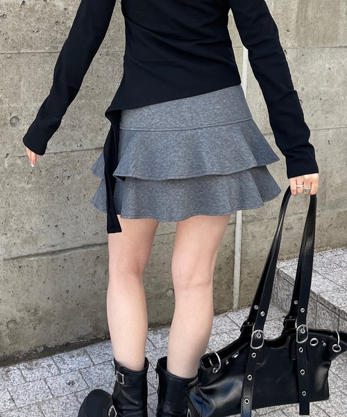 ROGER AND RAW（ロジャーアンドロウ）の「[インパン付] ティアードミニスカート（スカート・レディース・ブラック/グレー・SMALL/MEDIUM）」の18枚目の写真