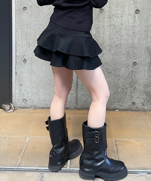 ROGER AND RAW（ロジャーアンドロウ）の「[インパン付] ティアードミニスカート（スカート・レディース・ブラック/グレー・SMALL/MEDIUM）」の12枚目の写真