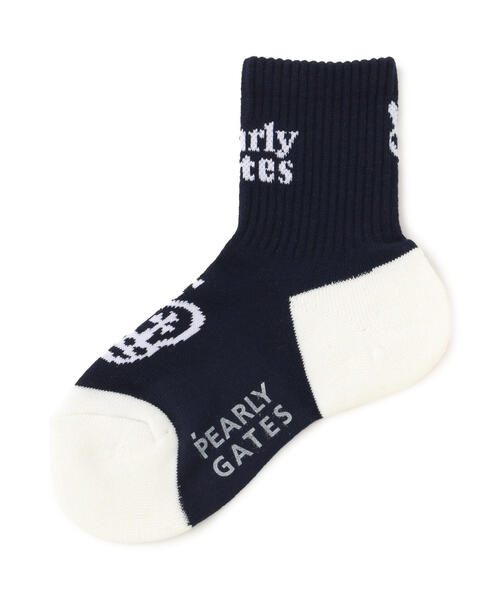 PEARLY GATES(パーリーゲイツ)の「差込スカルラビットショートSOX(ソックス/靴下・メンズ・ネイビー/ホワイト・FREE)」の2枚目の写真