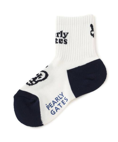 PEARLY GATES(パーリーゲイツ)の「差込スカルラビットショートSOX(ソックス/靴下・メンズ・ネイビー/ホワイト・FREE)」の1枚目の写真