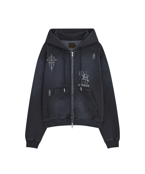DEFGARMENTS（デフグラメンツ）の「STONE CROSS HOOD ZIP UP [NAVY]（パーカー・レディース・その他・SMALL/LARGE）」の3枚目の写真