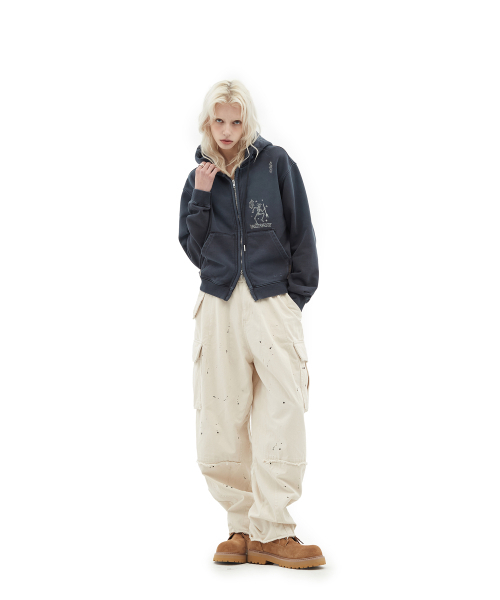 DEFGARMENTS（デフグラメンツ）の「STONE CROSS HOOD ZIP UP [NAVY]（パーカー・レディース・その他・SMALL/LARGE）」の9枚目の写真