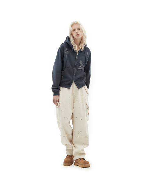 DEFGARMENTS（デフグラメンツ）の「STONE CROSS HOOD ZIP UP [NAVY]（パーカー・レディース・その他・SMALL/LARGE）」の10枚目の写真