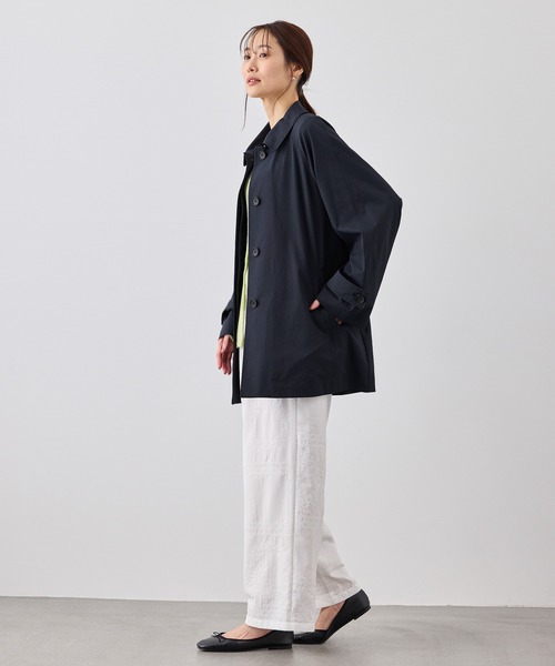 ROPE' PICNIC（ロペピクニック）の「ミドル丈ステンカラーコート/花粉ガード・撥水（ステンカラーコート・レディース・ネイビー/ベージュ・FREE）」の13枚目の写真