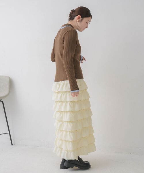 RETRO GIRL(レトロガール)の「配色襟付NTカーディガン(カーディガン/ボレロ・レディース・ナチュラル/ライトグリーン/ブラウン・FREE)」の10枚目の写真