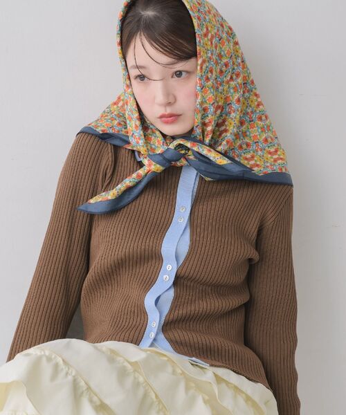 RETRO GIRL(レトロガール)の「配色襟付NTカーディガン(カーディガン/ボレロ・レディース・ナチュラル/ライトグリーン/ブラウン・FREE)」の16枚目の写真