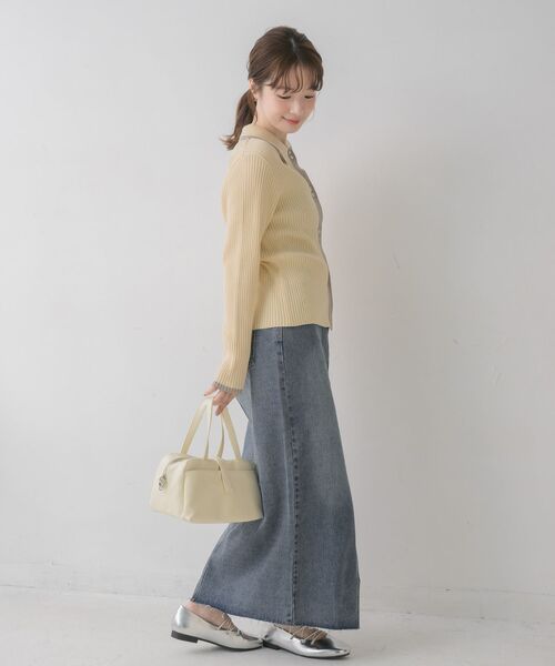 RETRO GIRL(レトロガール)の「配色襟付NTカーディガン(カーディガン/ボレロ・レディース・ナチュラル/ライトグリーン/ブラウン・FREE)」の18枚目の写真