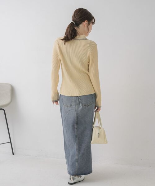 RETRO GIRL(レトロガール)の「配色襟付NTカーディガン(カーディガン/ボレロ・レディース・ナチュラル/ライトグリーン/ブラウン・FREE)」の19枚目の写真