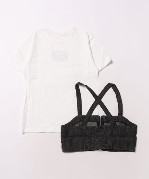 BABYDOLL（ベビードール）の「デニムビスチェ付Tシャツ 1527K （ボトムス別売）（Tシャツ/カットソー・キッズ・ライトインディゴブルー/アッシュグレー・90cm/100cm/110cm/120cm/130cm/140cm）」の3枚目の写真
