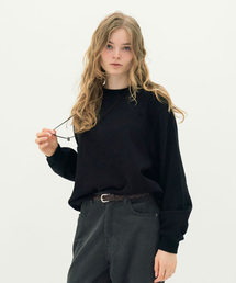 GLOWNOTE（グロウノート）の「ピグメントマンツーマン [ブラック]（Tシャツ/カットソー）」