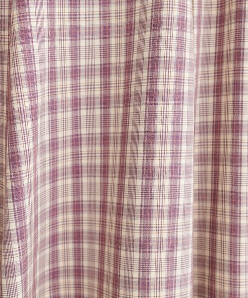 natural couture（ナチュラルクチュール）の「フロントギャザーチェック柄ワンピース（ワンピース・レディース・グリーン/ネイビー/パープル・FREE）」の14枚目の写真