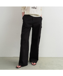 CARGO WIDE COTTON PANTS BLACK