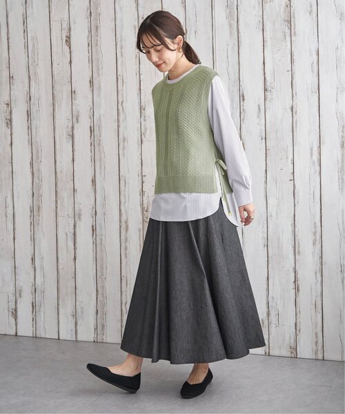 ikka（イッカ）の「【雑誌InRed4月号掲載】ニットベストブラウスセット【2点セット】（Tシャツ/カットソー・レディース・ミント/ネイビー/グレイッシュベージュ/ブラウン系その他・M/L/S）」の20枚目の写真