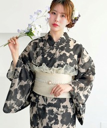 GeeRA | 1人で簡単着付け!2WAYオーガンジー花柄セパレート浴衣4点セット(浴衣)