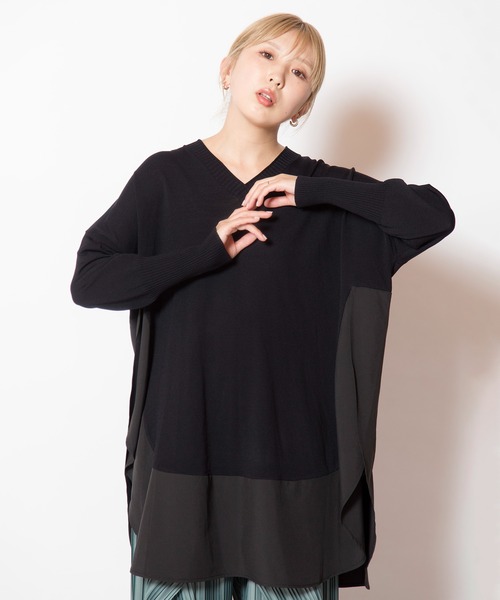 OSMOSIS（オズモーシス）の「ラウンドヘムニットプルオーバー（ニット/セーター・レディース・ライトグレー/ピンク/ブラック・ONE SIZE）」の14枚目の写真