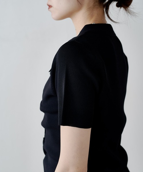 Lui's（ルイス）の「前ギャザーデザイン半袖ニットプルオーバー（Tシャツ/カットソー・レディース・ブラック/ミント/グレー・FREE）」の20枚目の写真