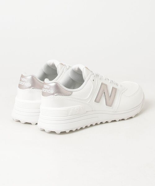 NEW BALANCE(ニューバランス)の「【GOLF】574 v4 SL(スニーカー・レディース・ホワイト×ピンク/シルバー・22.5cm/23.0cm/23.5cm/24.0cm/24.5cm/25.0cm/25.5cm)」の5枚目の写真