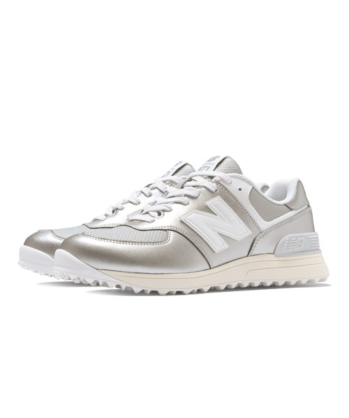 NEW BALANCE(ニューバランス)の「【GOLF】574 v4 SL(スニーカー・レディース・ホワイト×ピンク/シルバー・22.5cm/23.0cm/23.5cm/24.0cm/24.5cm/25.0cm/25.5cm)」の3枚目の写真