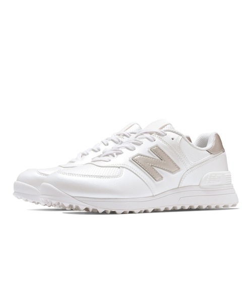 NEW BALANCE(ニューバランス)の「【GOLF】574 v4 SL(スニーカー・レディース・ホワイト×ピンク/シルバー・22.5cm/23.0cm/23.5cm/24.0cm/24.5cm/25.0cm/25.5cm)」の4枚目の写真