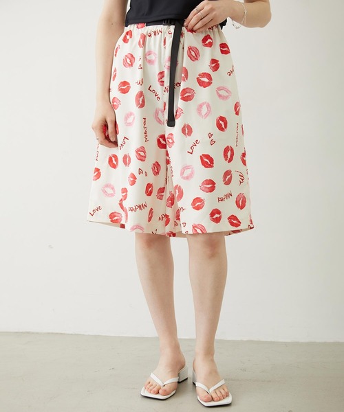 MILKFED.(ミルクフェド)の「LIP PRINT SHORTS(その他パンツ・レディース・オフホワイト/ブラック/ライトピンク・ONE SIZE)」の10枚目の写真