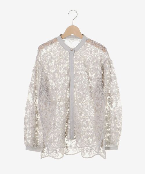 le.coeur blanc（ルクールブラン）の「TORRAZZO DONNA別注エンブロイダリーレースシャツ（シャツ/ブラウス・レディース・ライトグレー/ホワイト・38）」の2枚目の写真